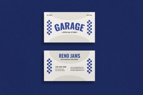 Blue White Modern Business Card