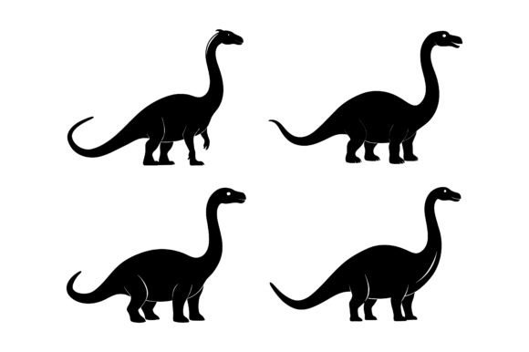 Diplodocus Black Silhouette: Premium Vector Asset for Designers