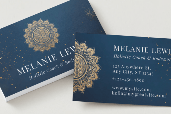 Holistic Coach Gold Business Card PSD