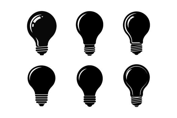 Stroke Bulb Black Silhouette Vector Design