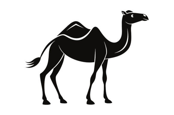Stylized Camel Black Silhouette Vector
