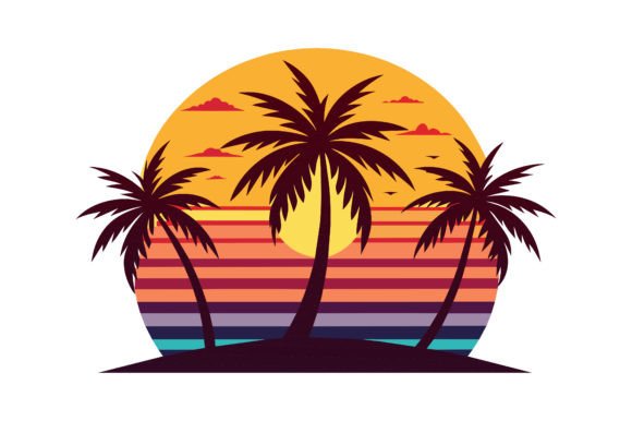 The Art of the Sunset with Palm Trees Vector: Elevating Your Creative Projects