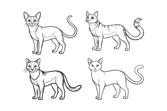 Transform Your Creative Projects with a Premium Cat Line Art Drawing Vector Set