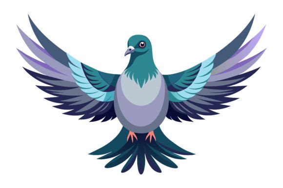 Unlocking Creative Potential with the Pigeon with Wings Spread Vector