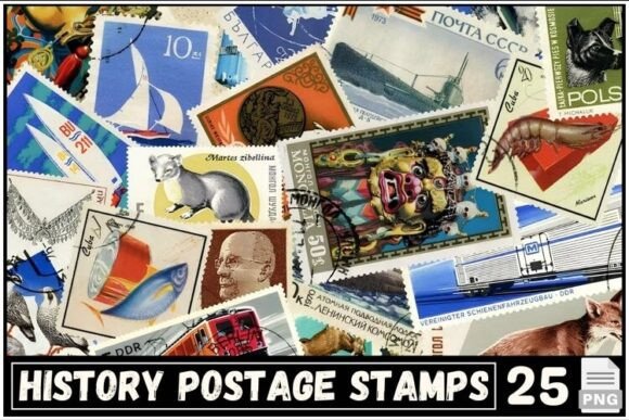 Vintage History Postage Stamps